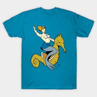 Mermaid on Seahorse T-Shirt